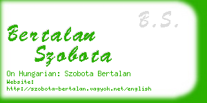 bertalan szobota business card